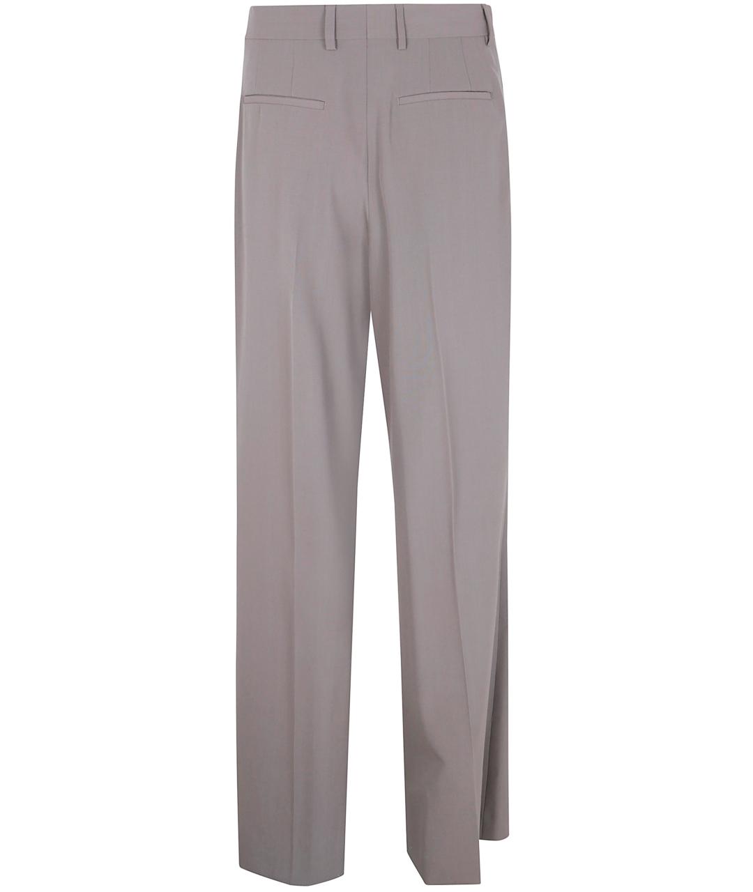 DRIES VAN NOTEN Серые шерстяные повседневные брюки, фото 2