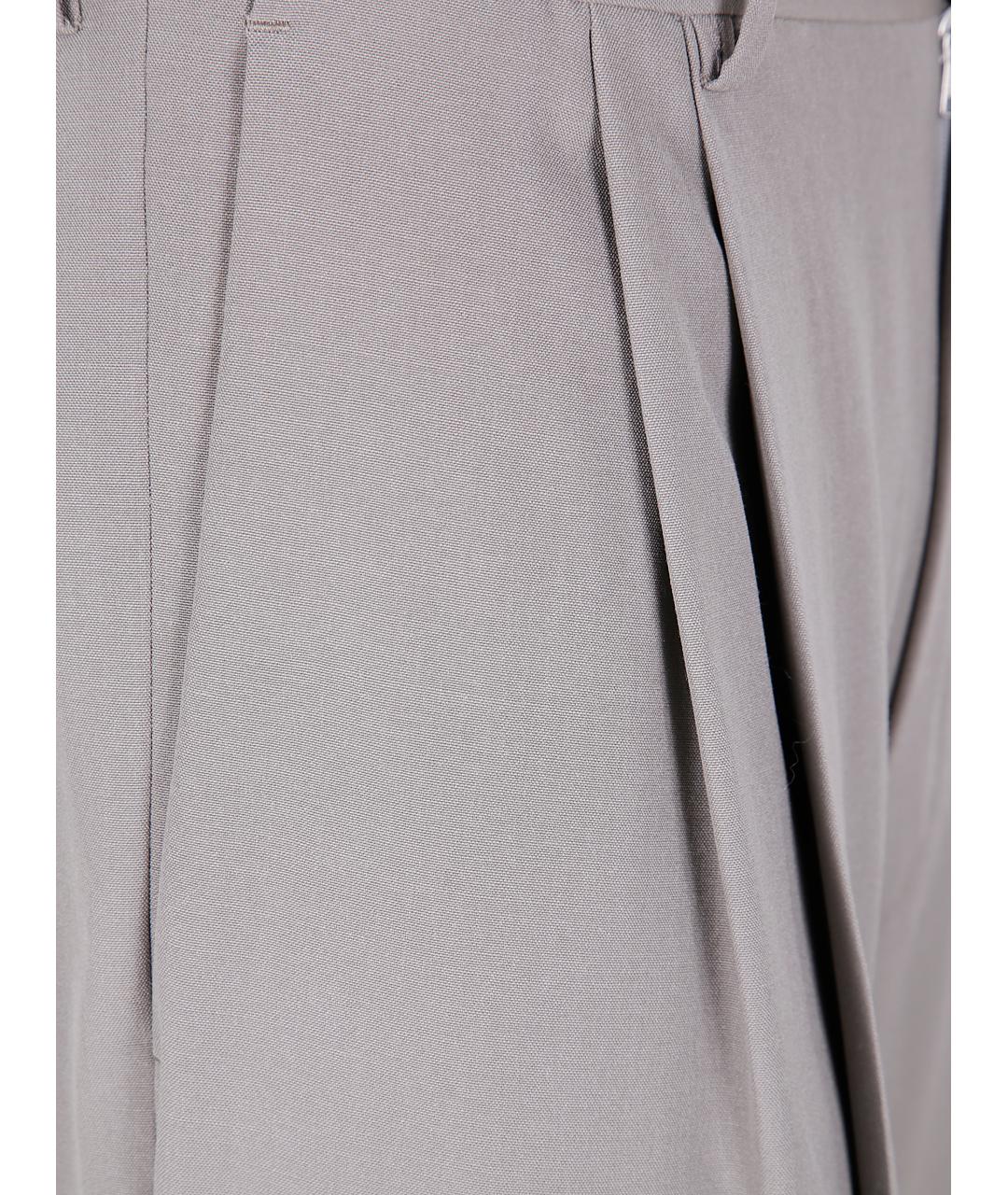 DRIES VAN NOTEN Серые шерстяные повседневные брюки, фото 3
