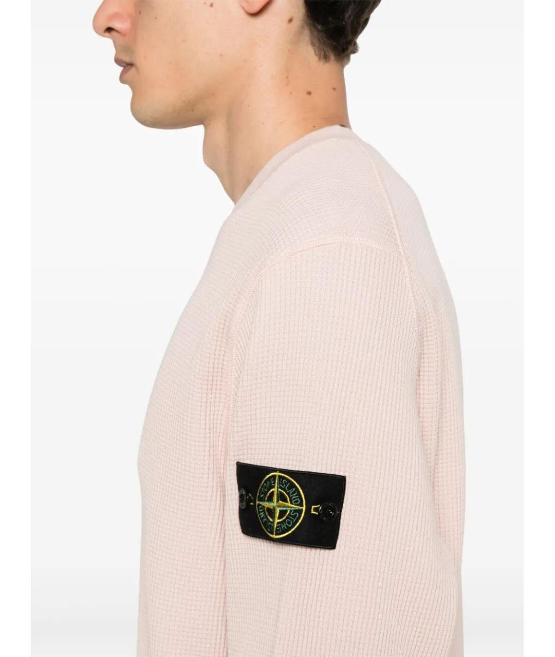 STONE ISLAND Розовый хлопковый джемпер / свитер, фото 5