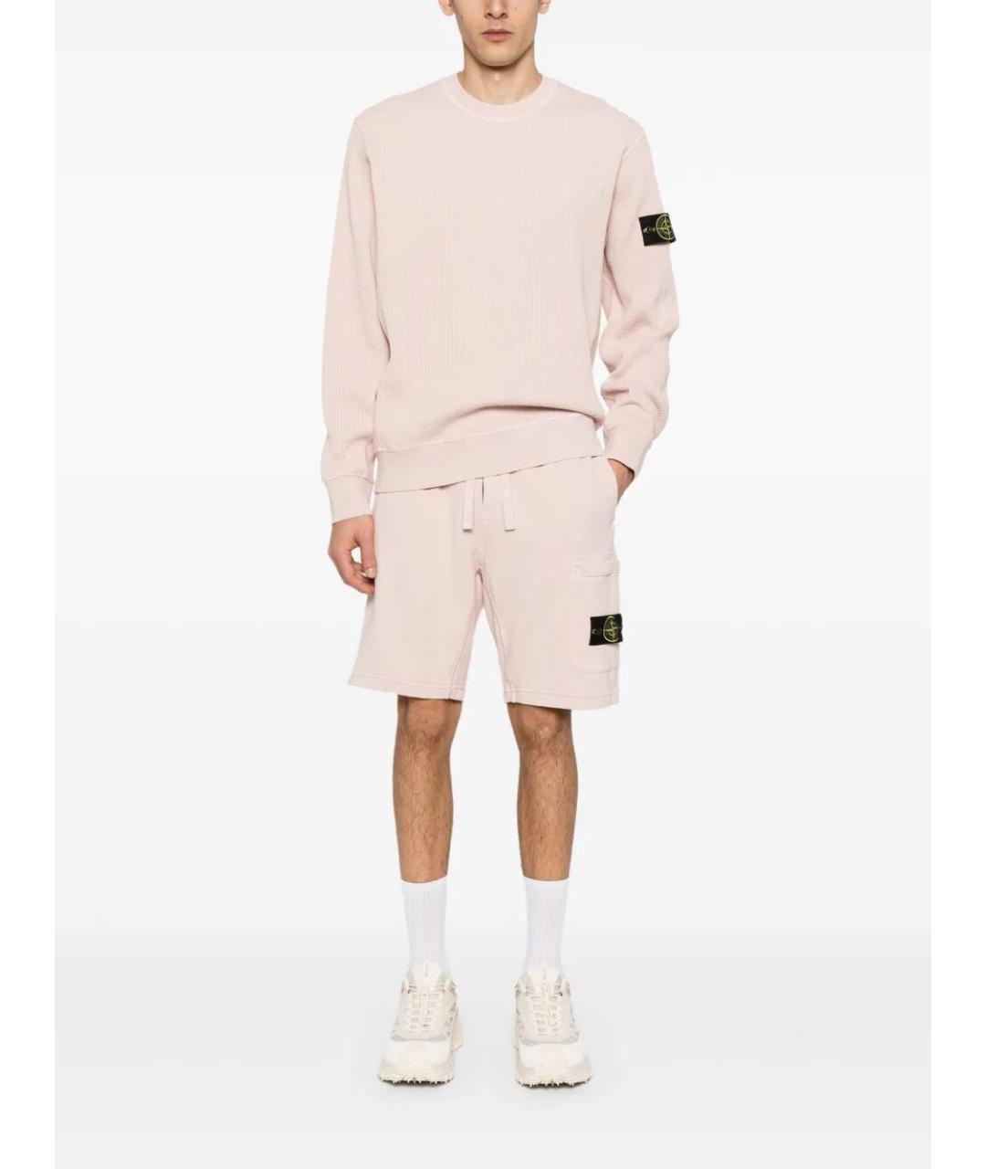 STONE ISLAND Розовый хлопковый джемпер / свитер, фото 4