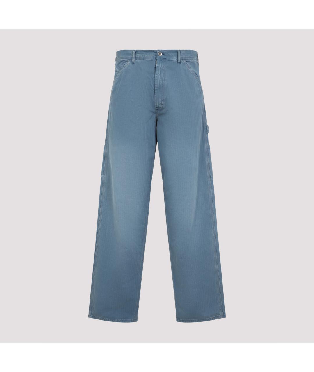MAISON MARGIELA Синие хлопковые повседневные брюки, фото 2