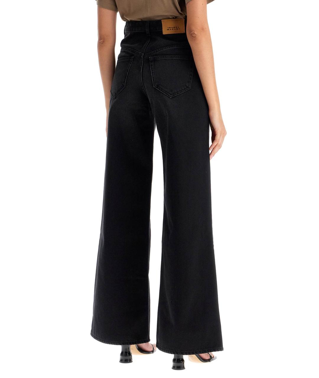 ISABEL MARANT Черные хлопковые прямые брюки, фото 3