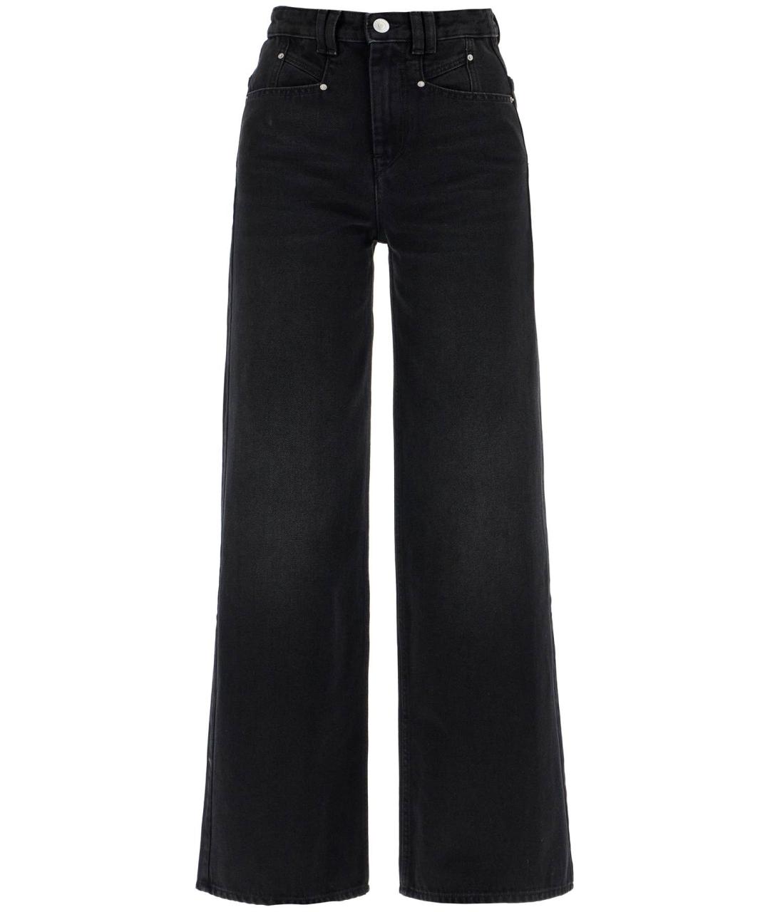 ISABEL MARANT Черные хлопковые прямые брюки, фото 1