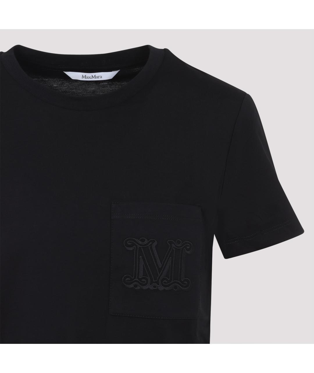 MAX MARA Черная хлопковая футболка, фото 4