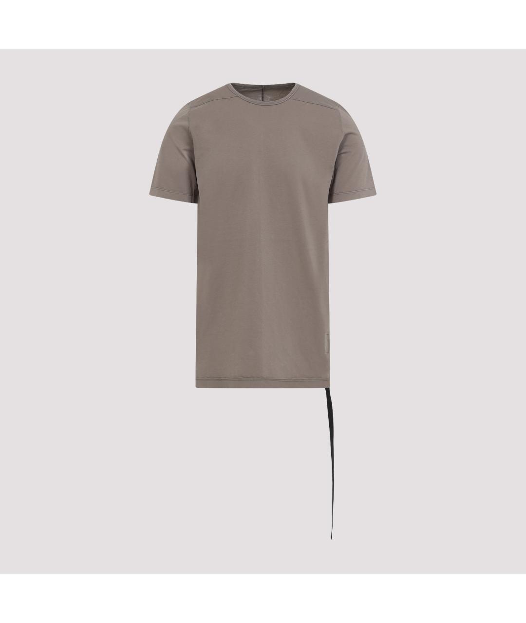 RICK OWENS DRKSHDW Коричневая хлопковая футболка, фото 2