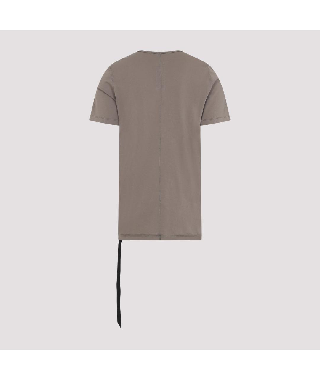 RICK OWENS DRKSHDW Коричневая хлопковая футболка, фото 3