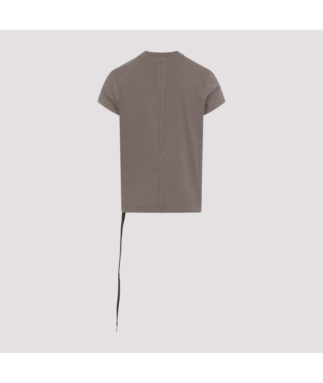 RICK OWENS DRKSHDW Коричневая хлопковая футболка, фото 3