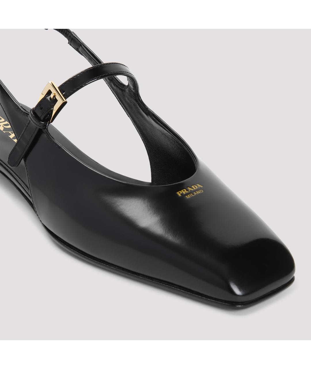 PRADA Черные кожаные туфли, фото 5