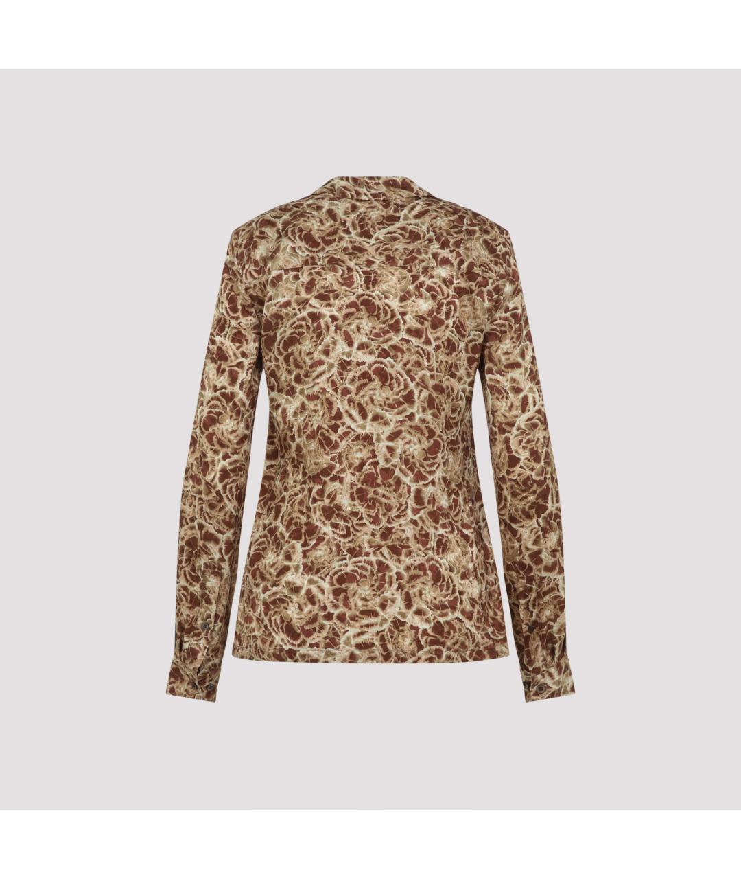 DRIES VAN NOTEN Коричневая вискозная рубашка, фото 3