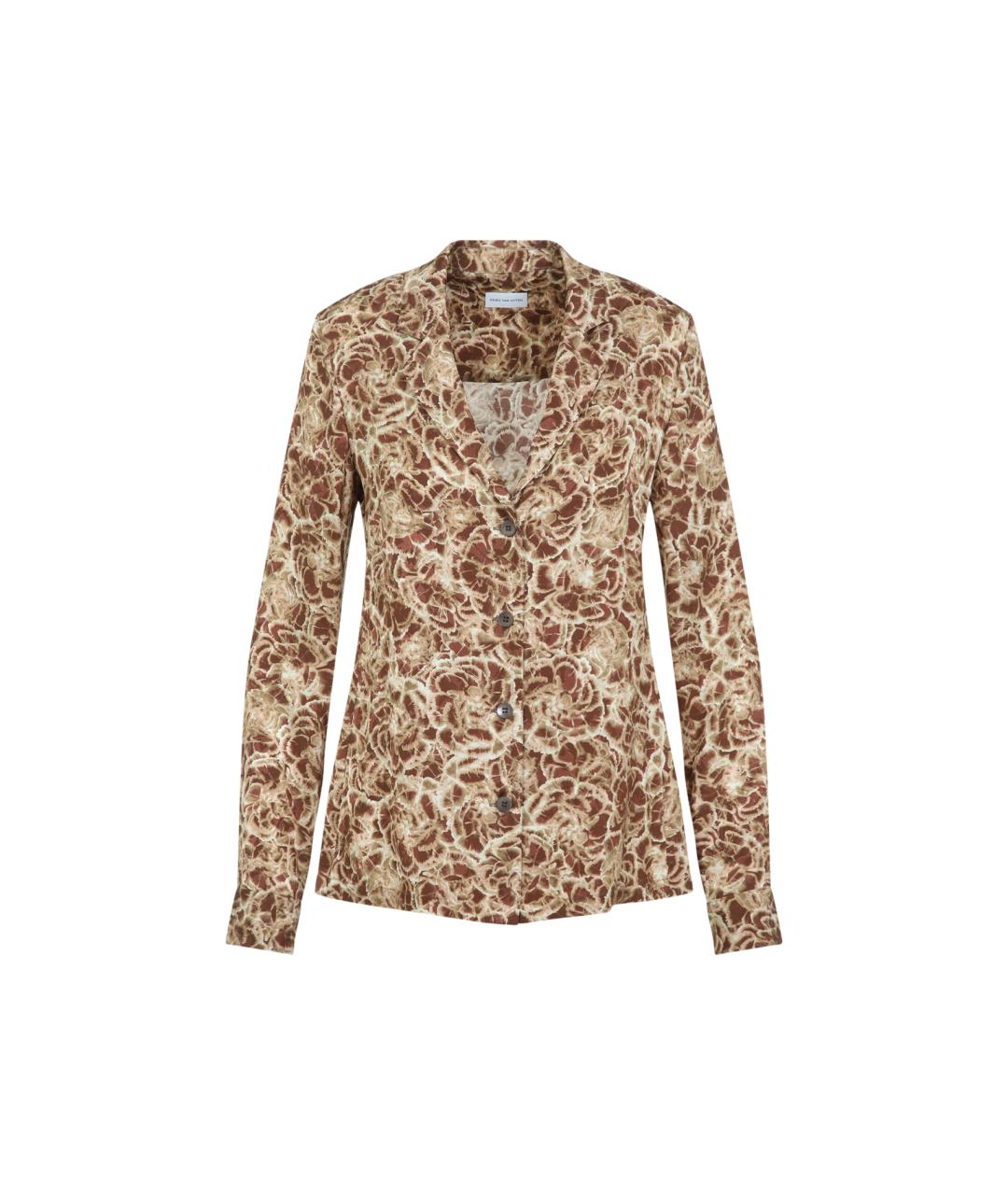 DRIES VAN NOTEN Коричневая вискозная рубашка, фото 1