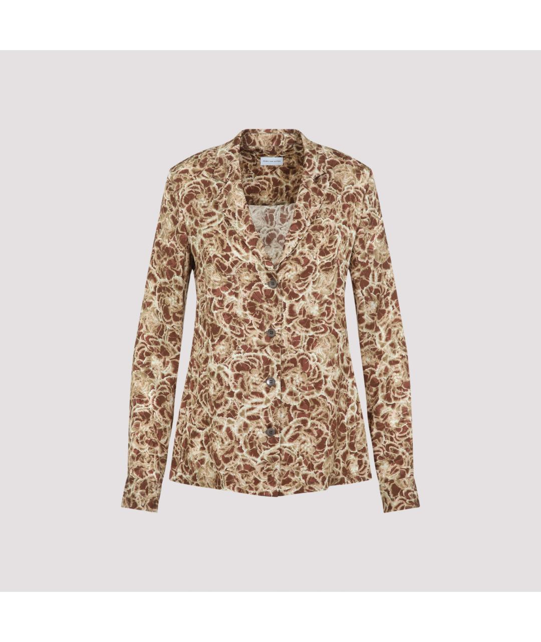 DRIES VAN NOTEN Коричневая вискозная рубашка, фото 2