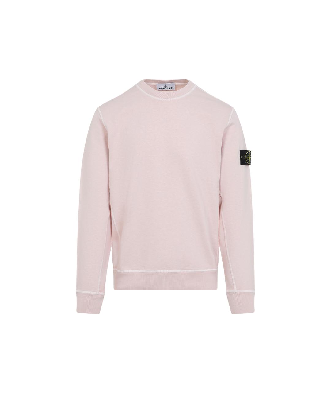 STONE ISLAND Розовый хлопковый джемпер / свитер, фото 1