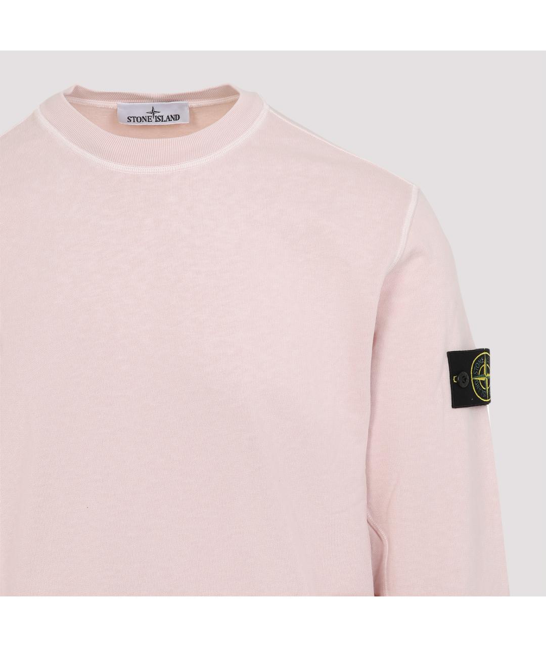 STONE ISLAND Розовый хлопковый джемпер / свитер, фото 5