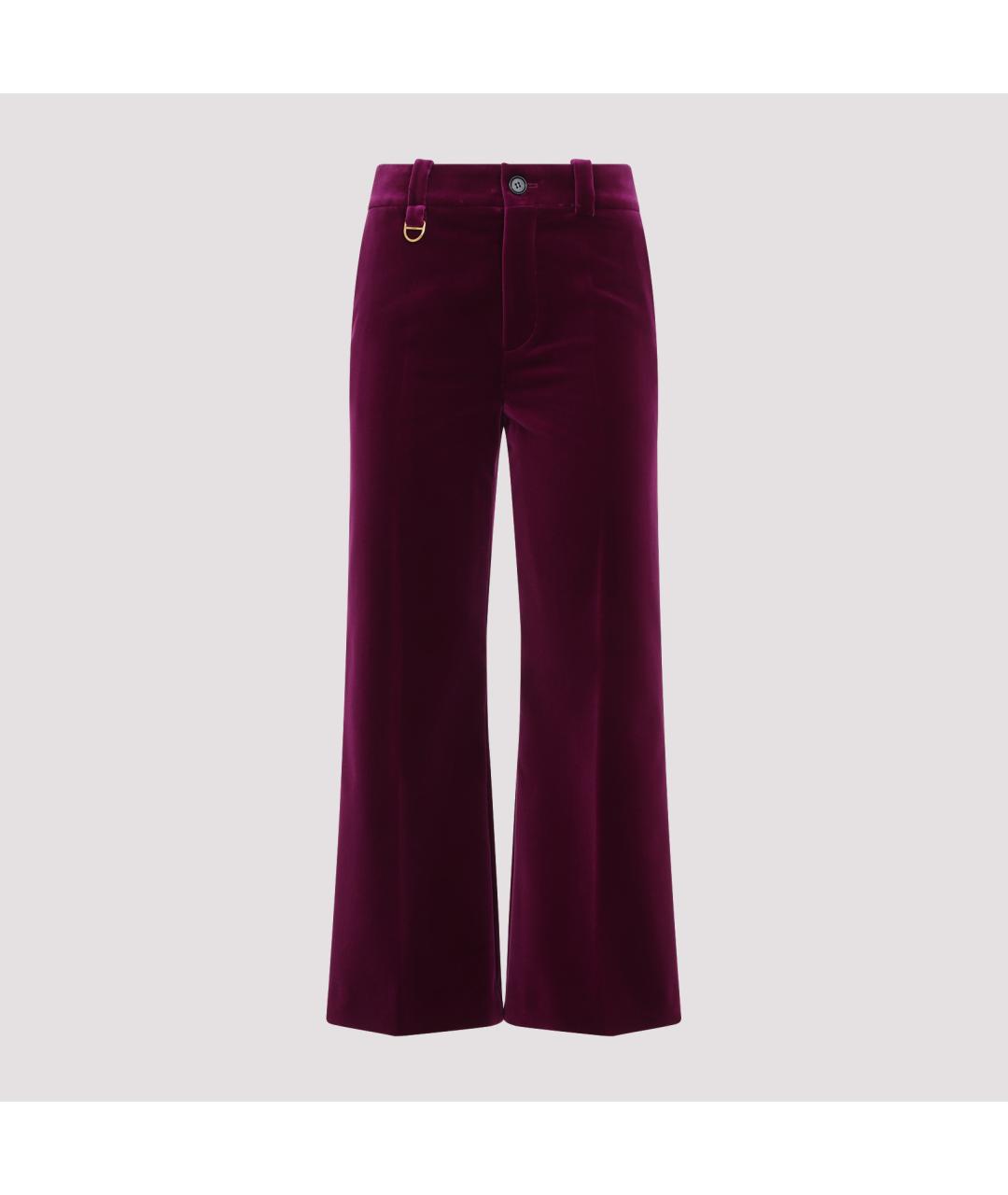 CHLOE Бордовые хлопковые прямые брюки, фото 2