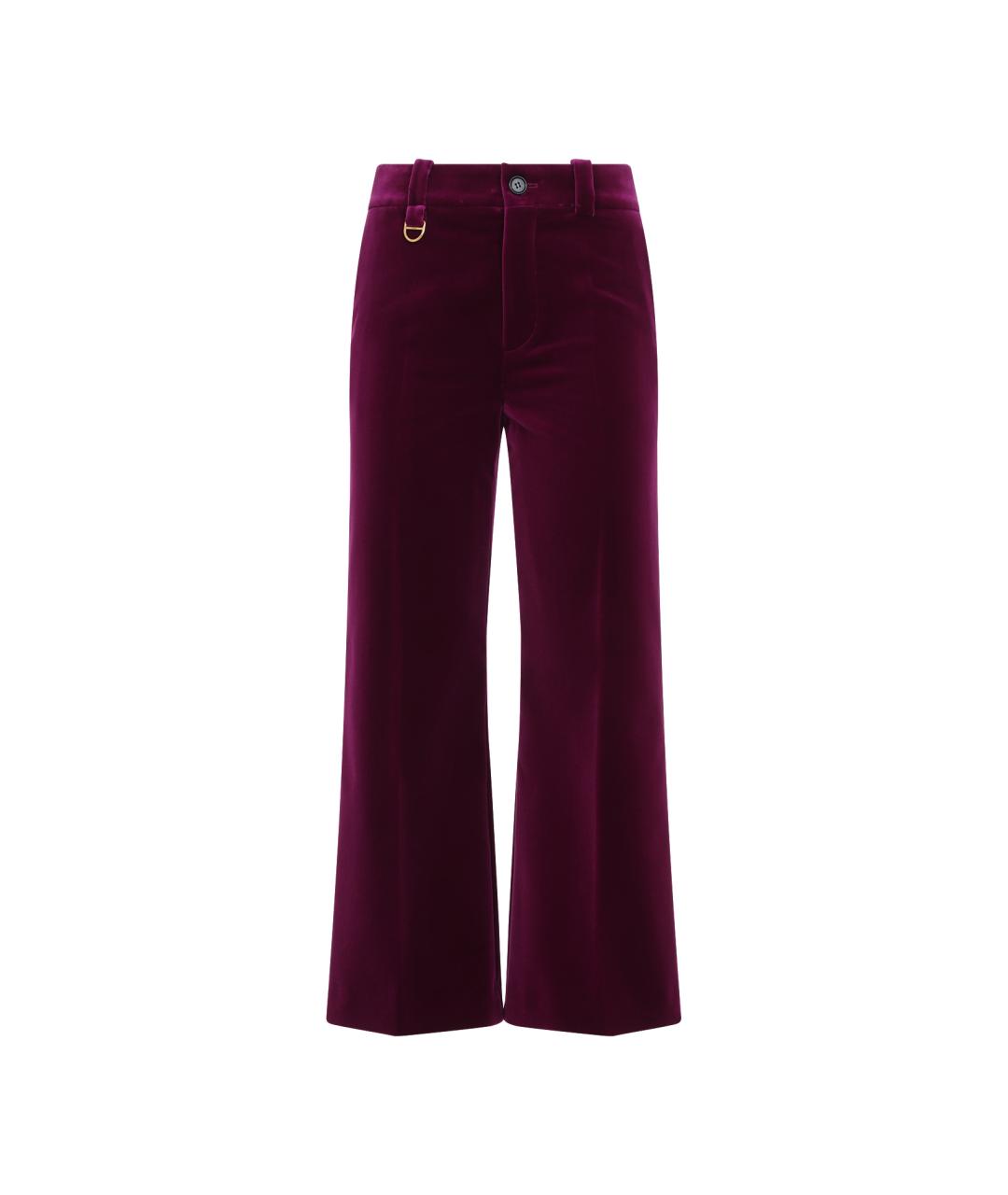 CHLOE Бордовые хлопковые прямые брюки, фото 1