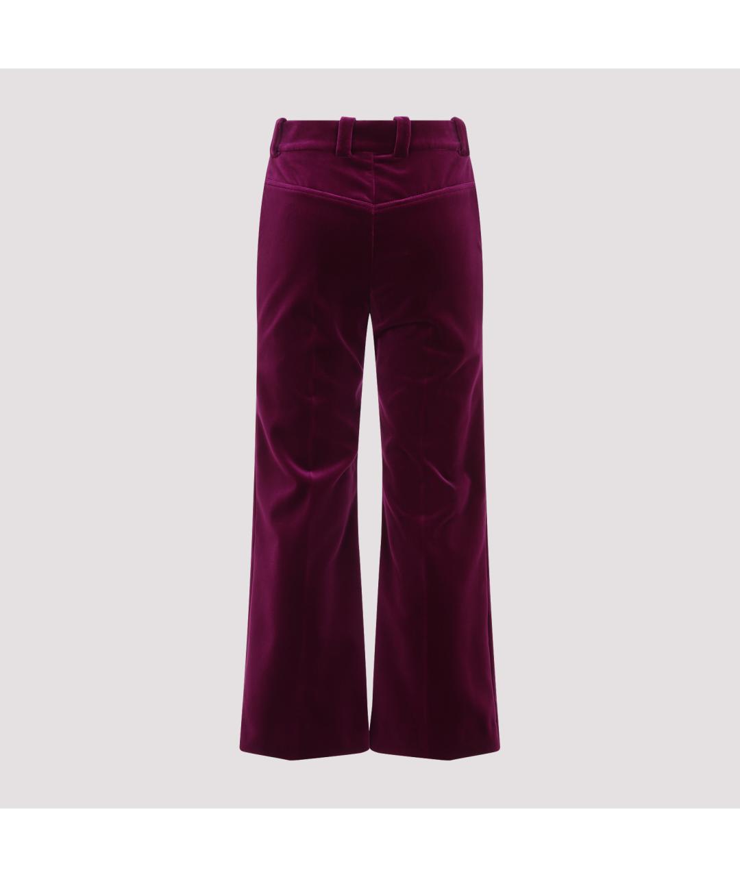 CHLOE Бордовые хлопковые прямые брюки, фото 3