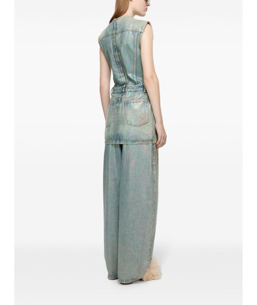 ACNE STUDIOS Голубое хлопковое повседневное платье, фото 4
