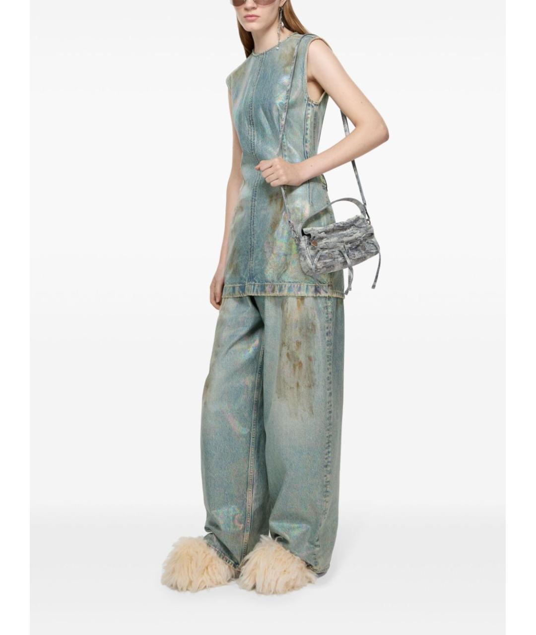 ACNE STUDIOS Голубое хлопковое повседневное платье, фото 3