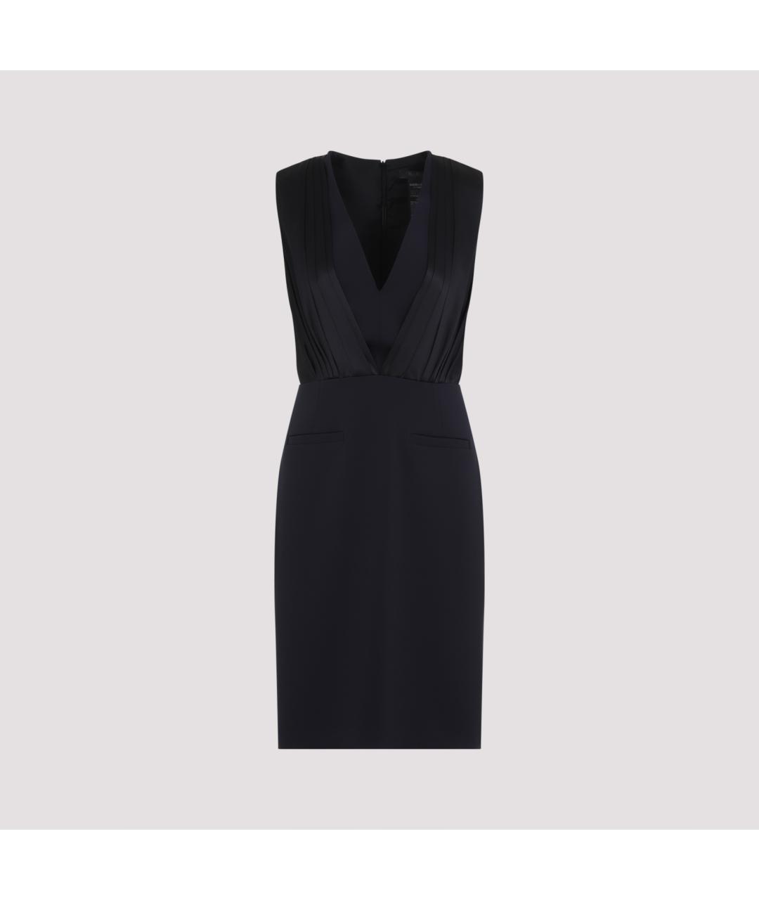 MAX MARA Темно-синее полиэстеровое повседневное платье, фото 2