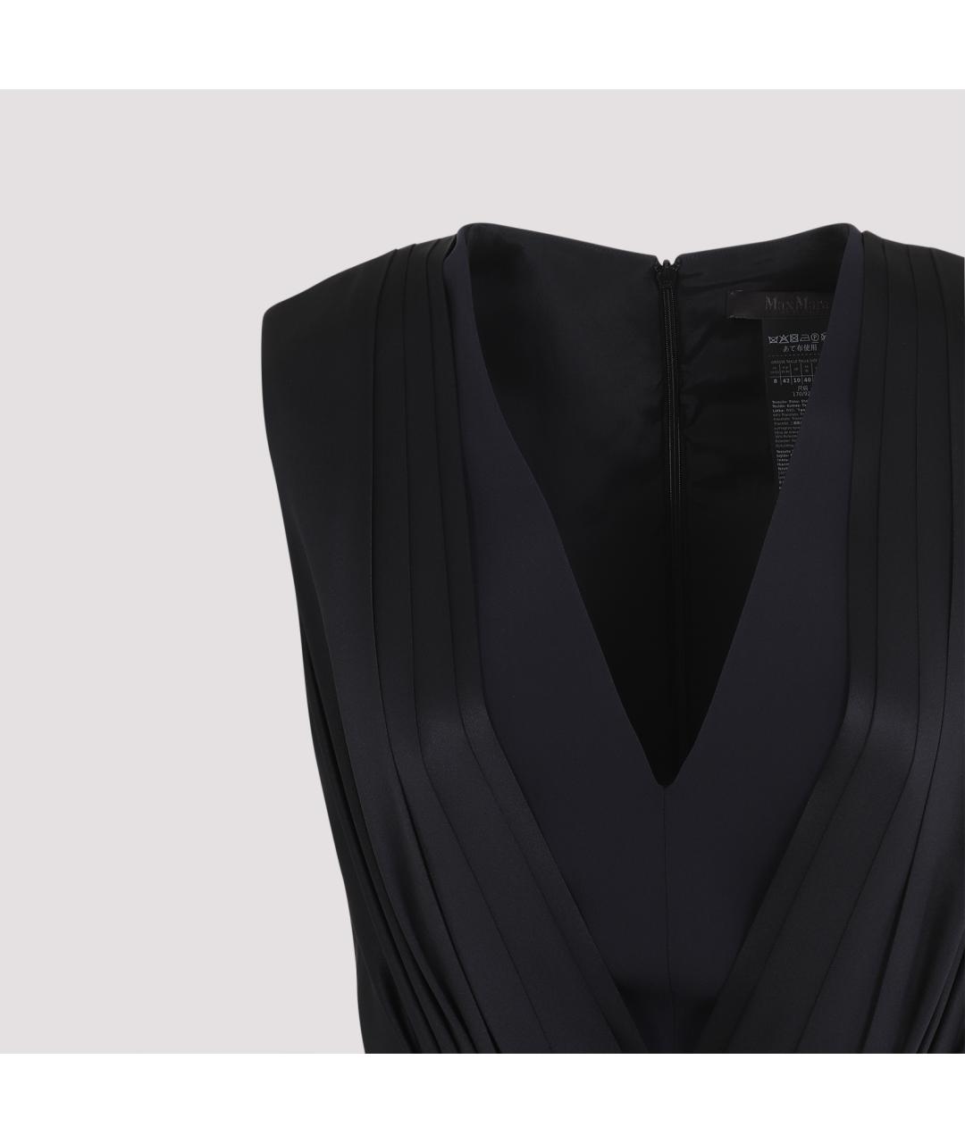 MAX MARA Темно-синее полиэстеровое повседневное платье, фото 4