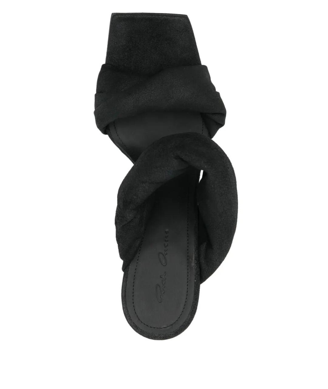 RICK OWENS Черные кожаные мюли, фото 3