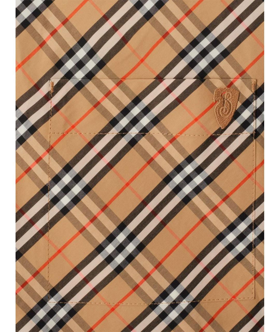 BURBERRY Коричневая хлопковая рубашка, фото 4