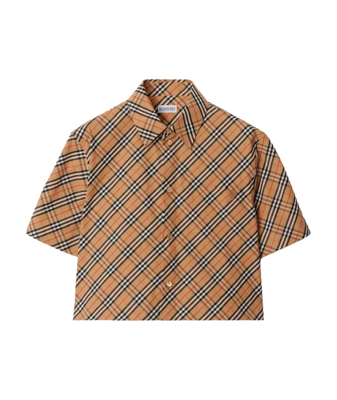 BURBERRY Коричневая хлопковая рубашка, фото 1