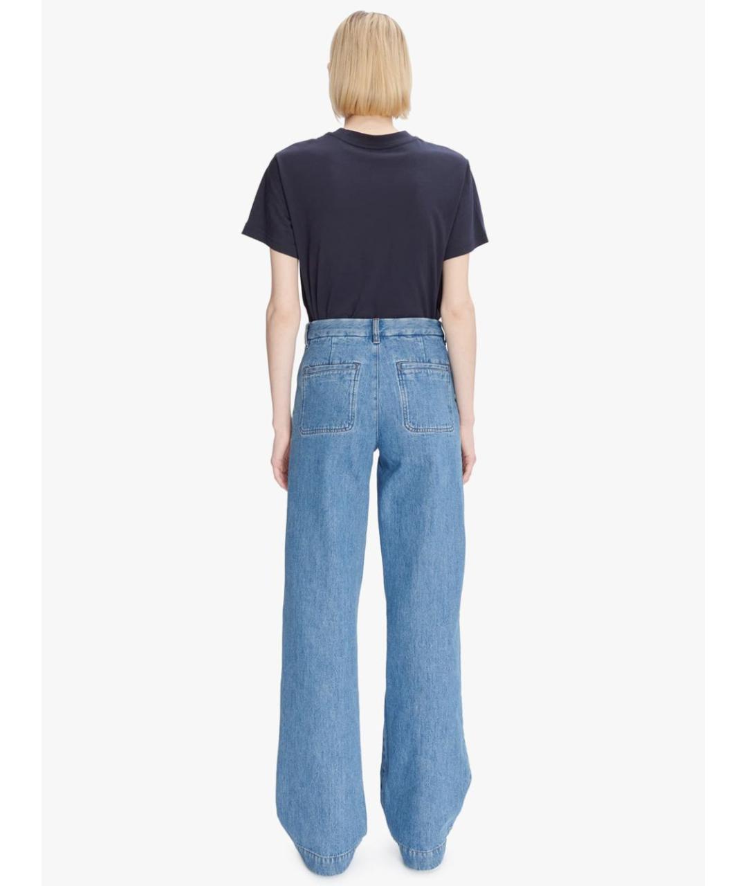A.P.C. Голубые хлопковые прямые джинсы, фото 3
