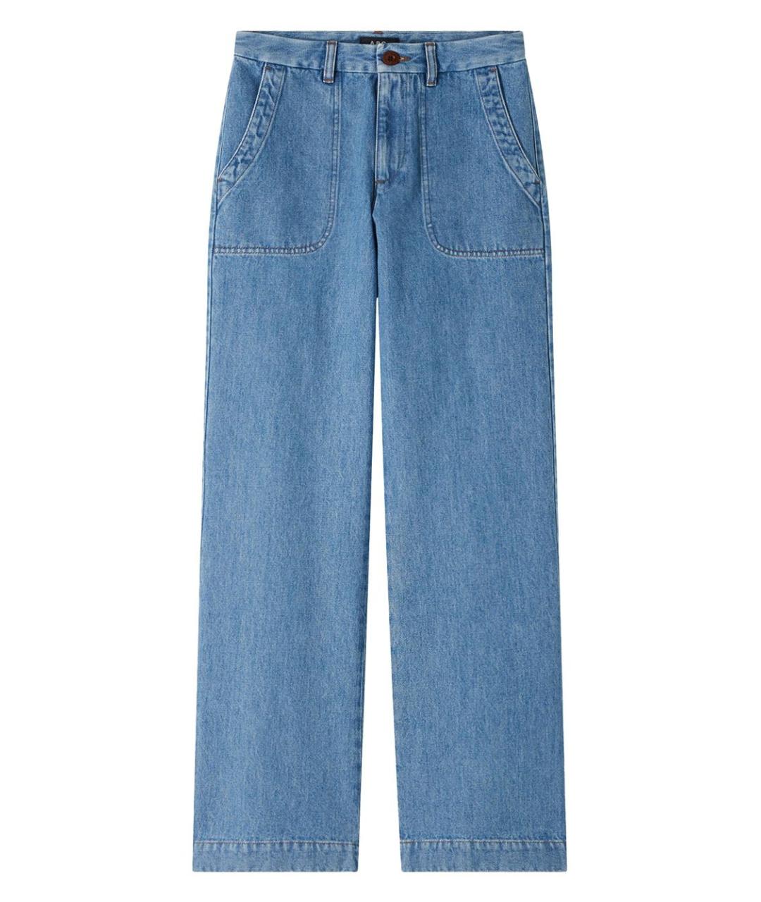 A.P.C. Голубые хлопковые прямые джинсы, фото 1