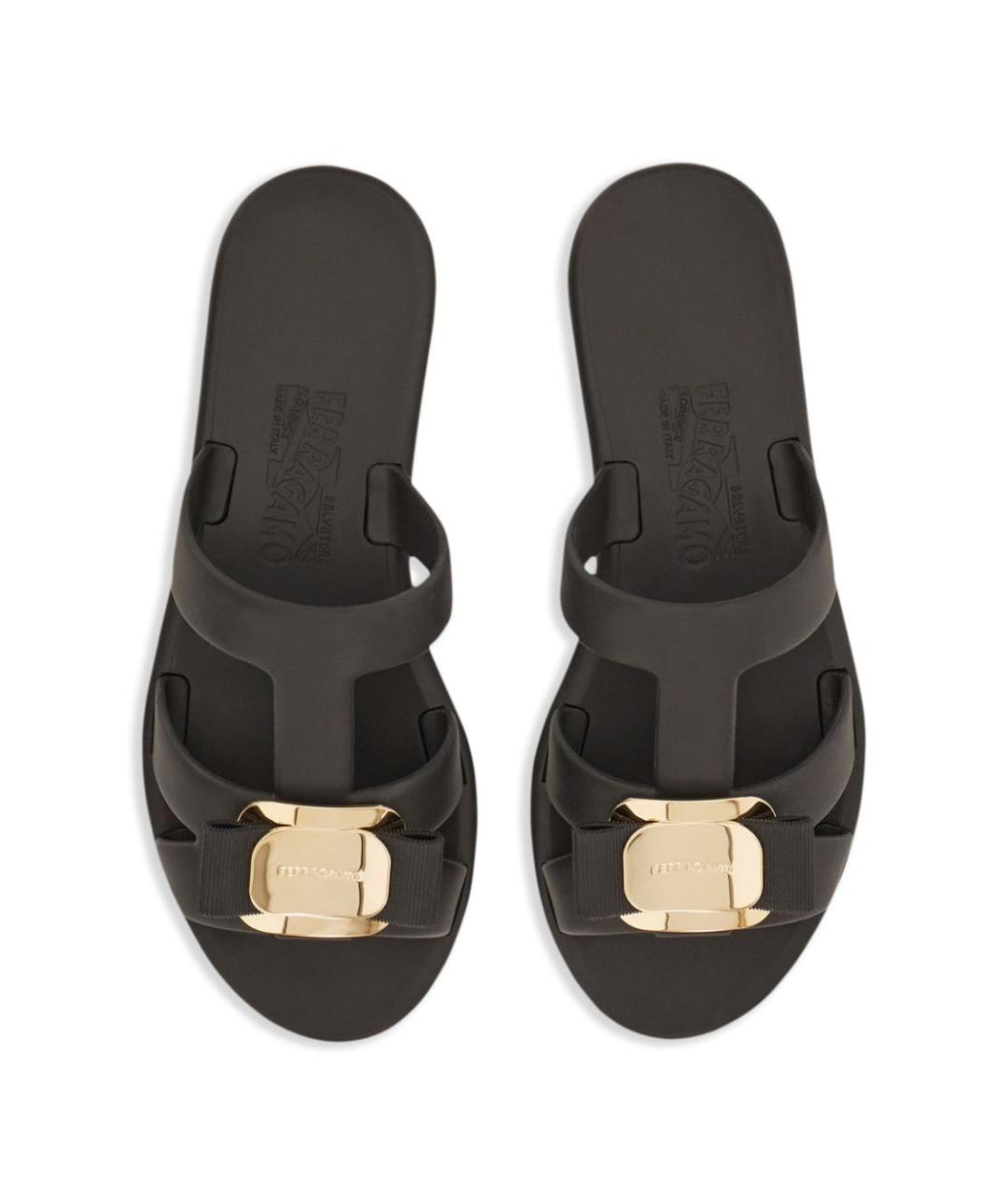 FERRAGAMO Черные сандалии, фото 4