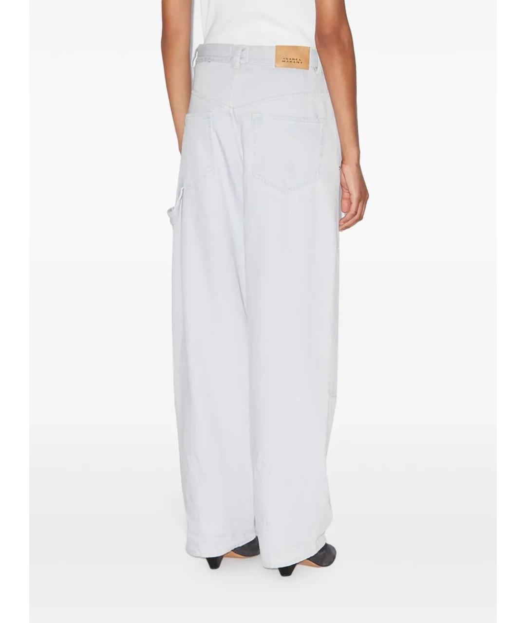 ISABEL MARANT Голубые хлопковые прямые брюки, фото 3