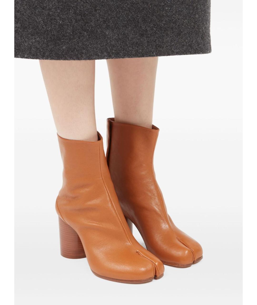 MAISON MARGIELA Коричневые кожаные ботильоны, фото 2