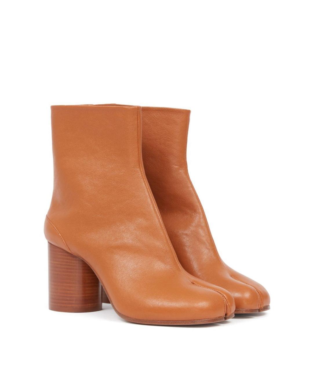 MAISON MARGIELA Коричневые кожаные ботильоны, фото 3