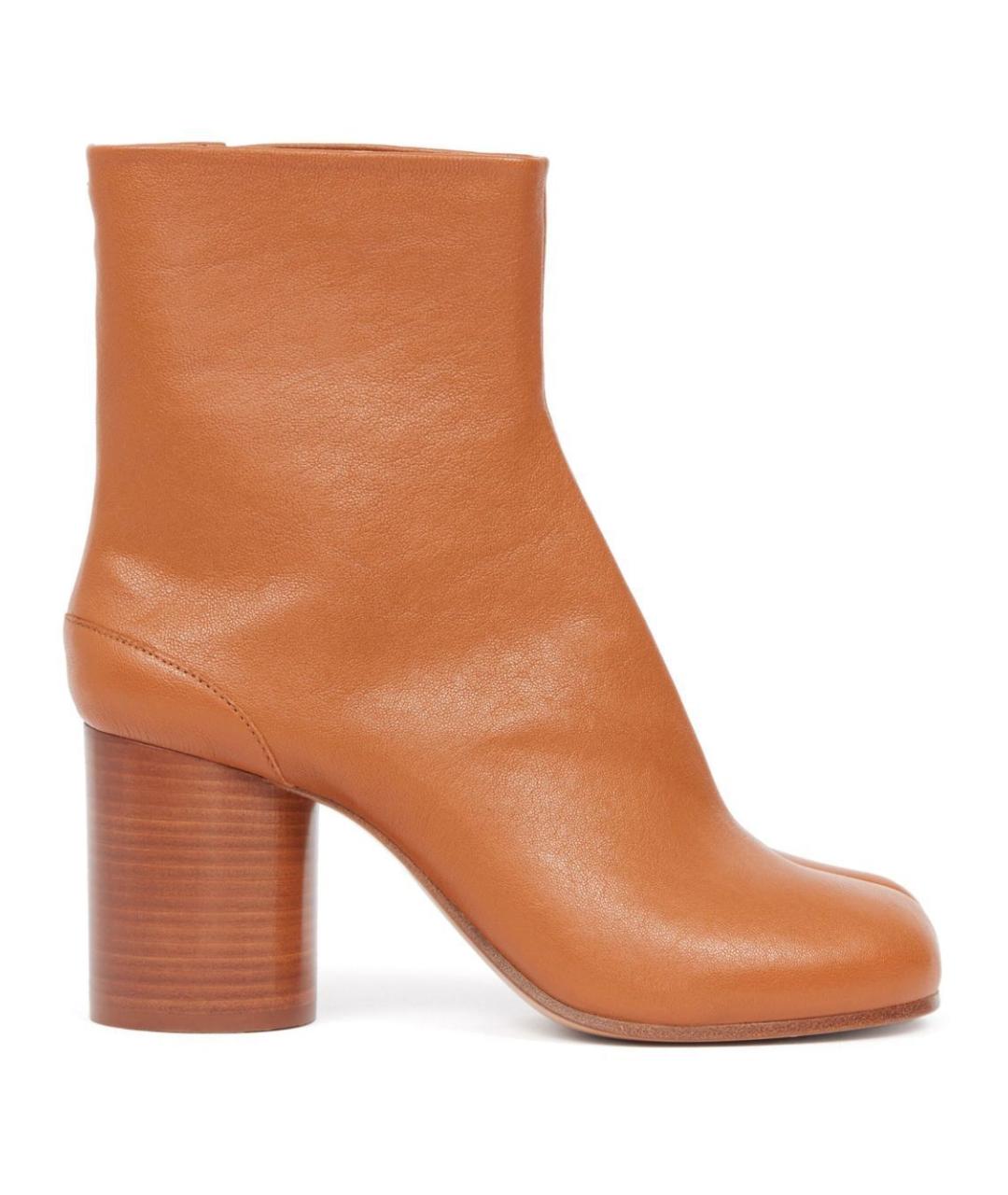 MAISON MARGIELA Коричневые кожаные ботильоны, фото 1
