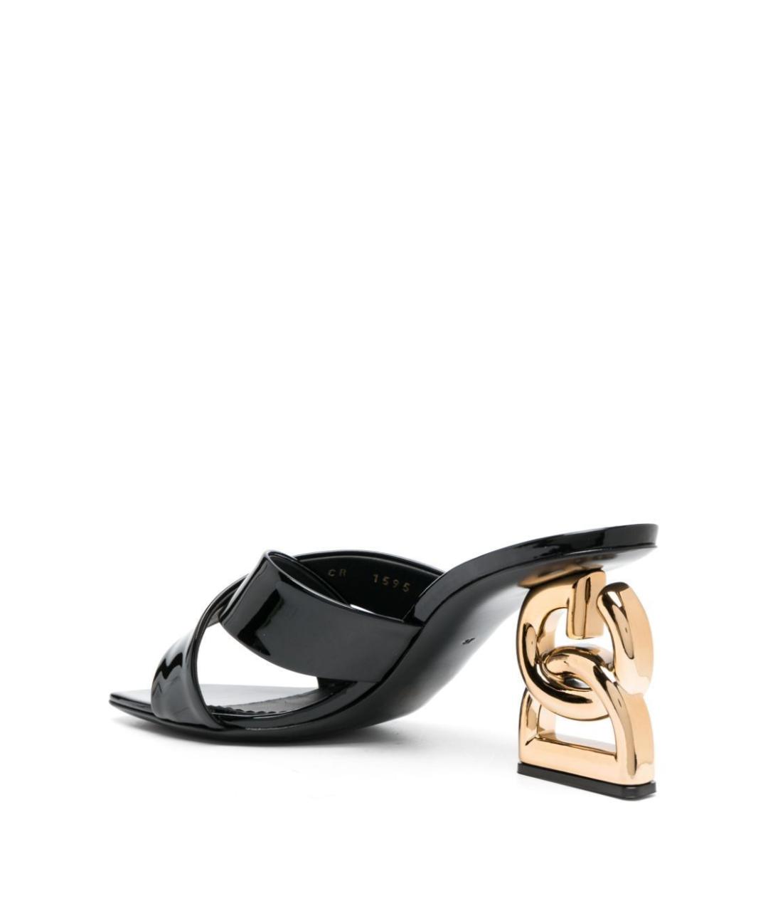 DOLCE&GABBANA Черные мюли из лакированной кожи, фото 3