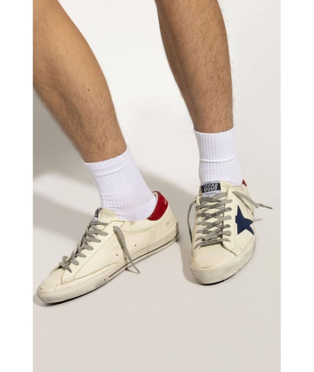 GOLDEN GOOSE DELUXE BRAND Белые кожаные низкие кроссовки / кеды, фото 2