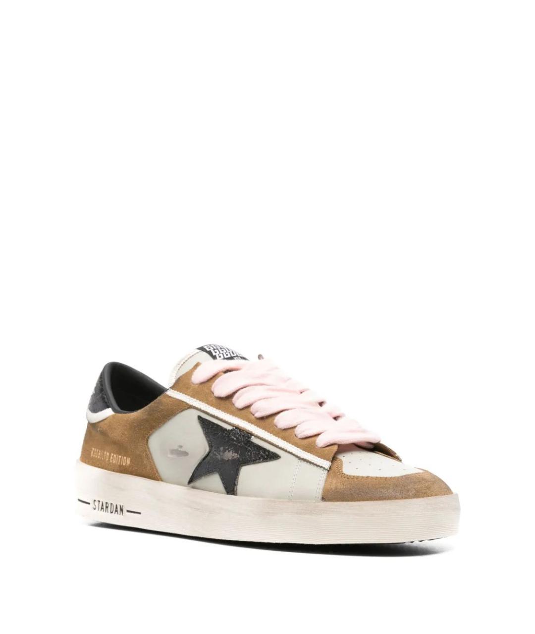 GOLDEN GOOSE DELUXE BRAND Коричневые кожаные низкие кроссовки / кеды, фото 2