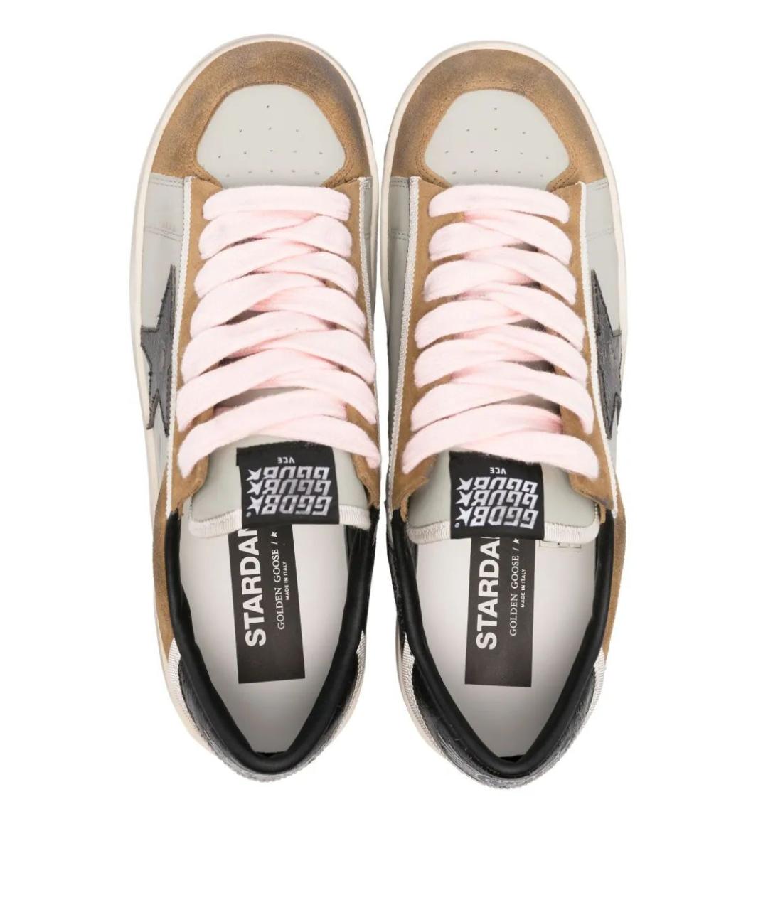 GOLDEN GOOSE DELUXE BRAND Коричневые кожаные низкие кроссовки / кеды, фото 4
