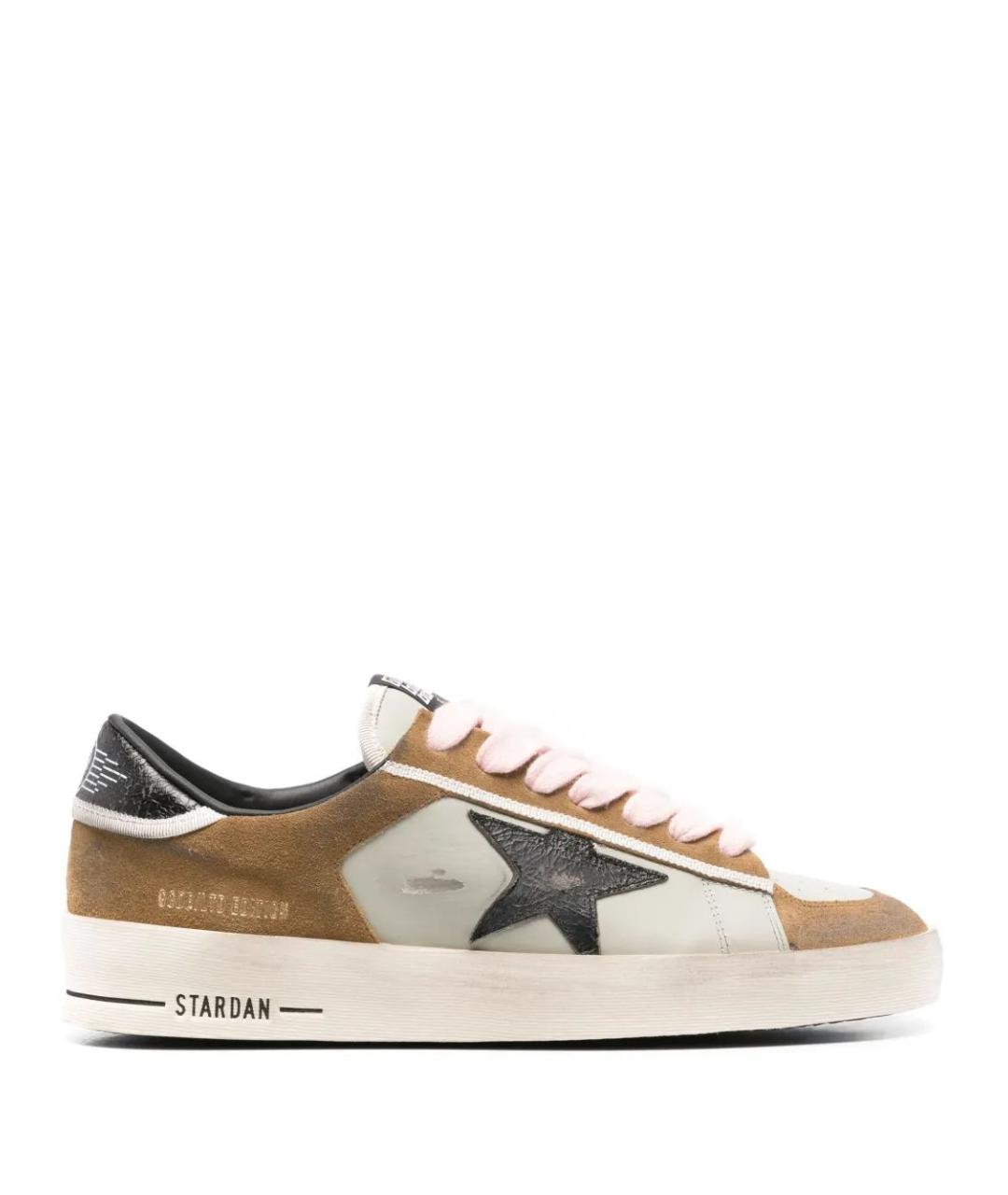 GOLDEN GOOSE DELUXE BRAND Коричневые кожаные низкие кроссовки / кеды, фото 1