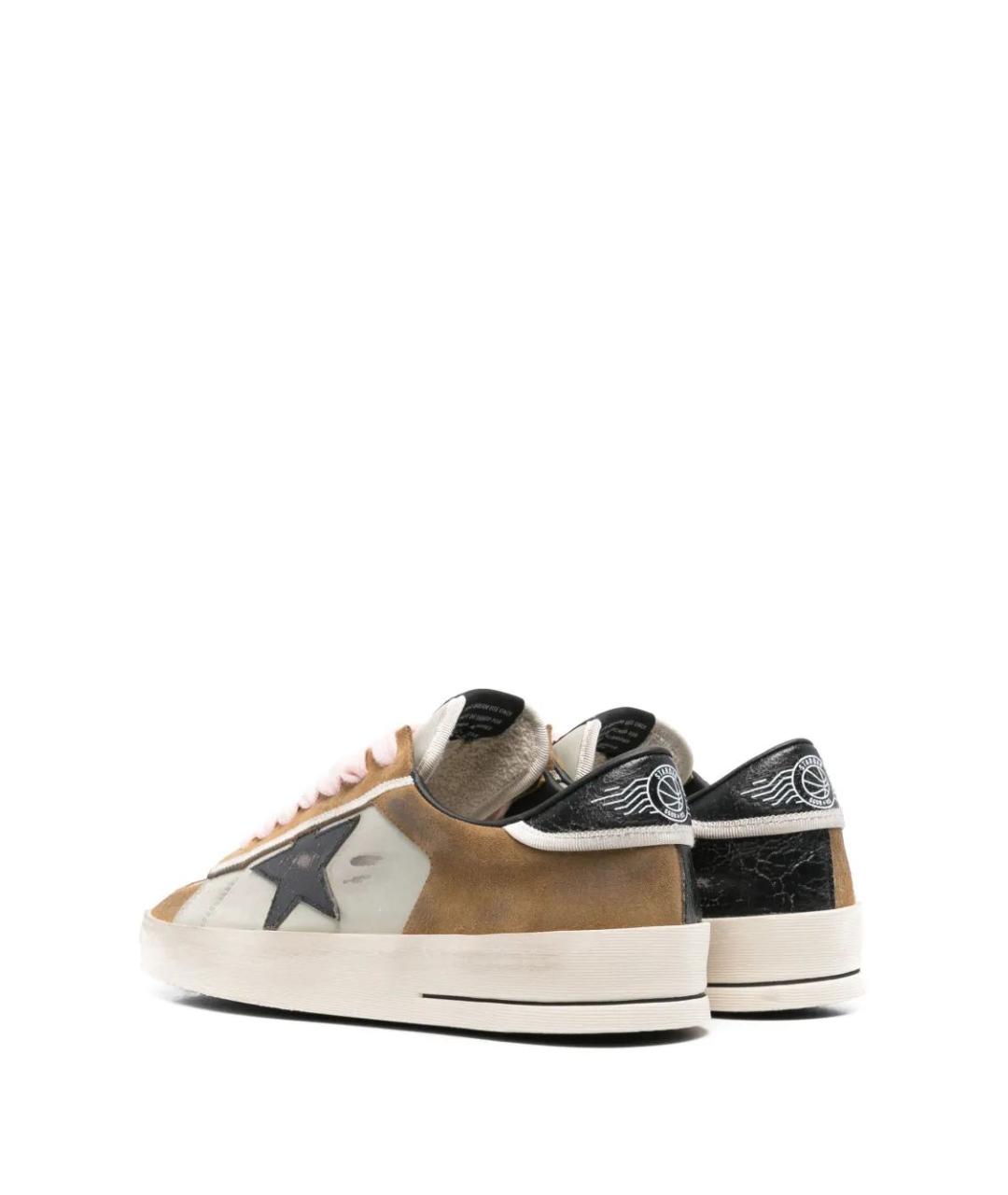 GOLDEN GOOSE DELUXE BRAND Коричневые кожаные низкие кроссовки / кеды, фото 3