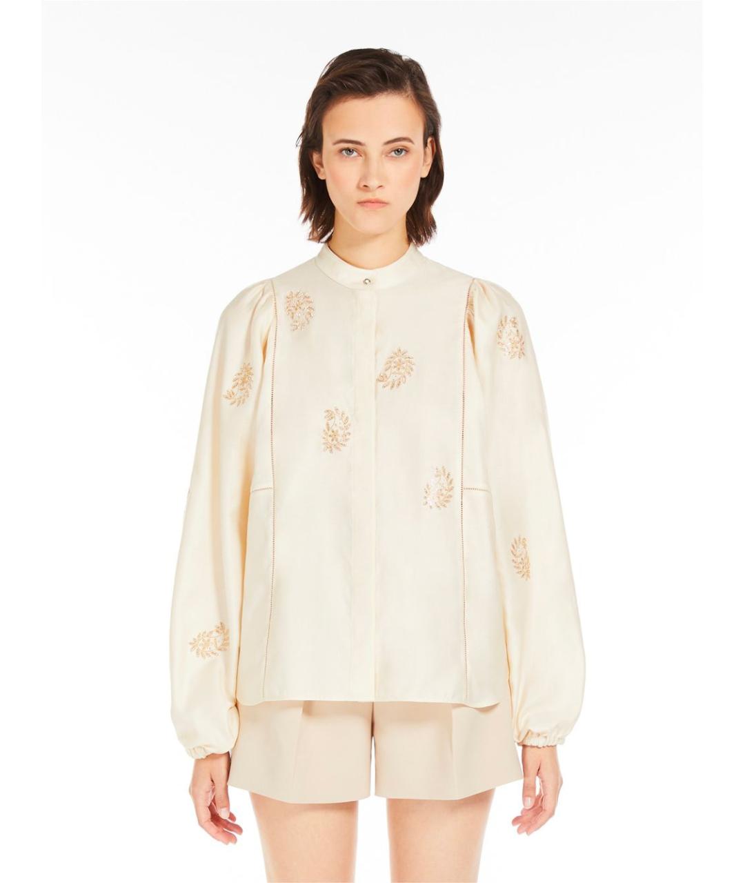 MAX MARA Бежевая хлопковая блузы, фото 2