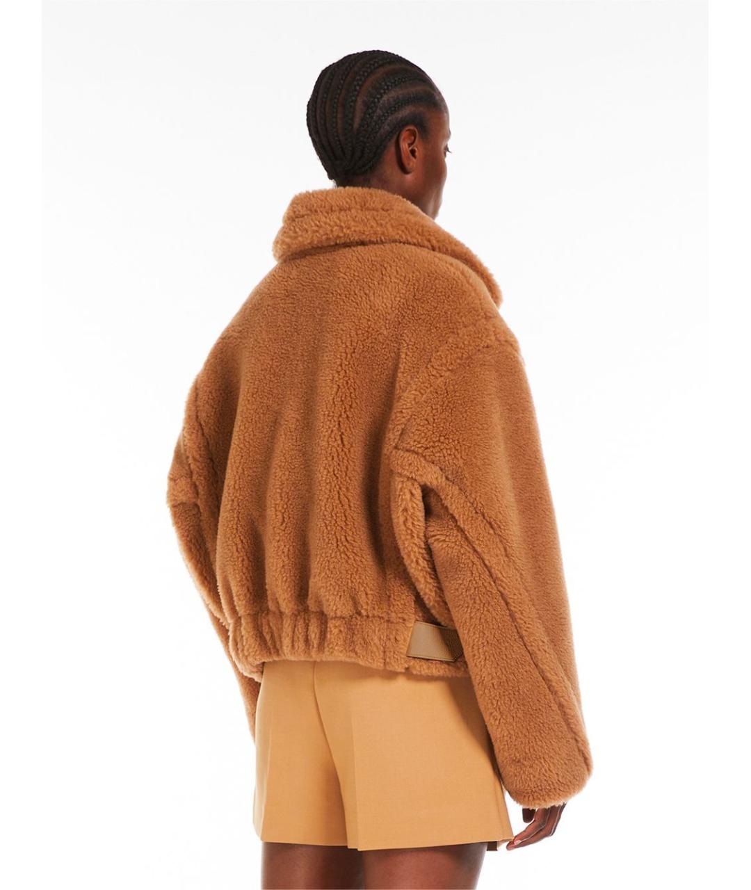MAX MARA Коричневая шерстяная шуба, фото 3