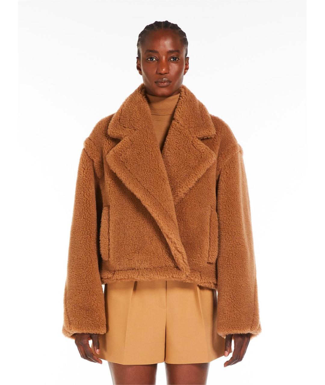 MAX MARA Коричневая шерстяная шуба, фото 2