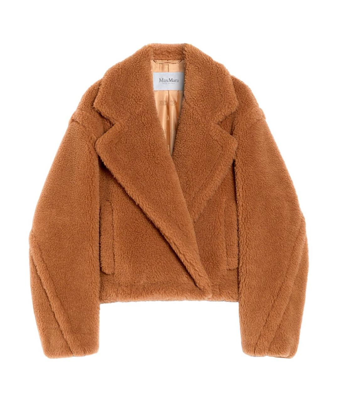 MAX MARA Коричневая шерстяная шуба, фото 1