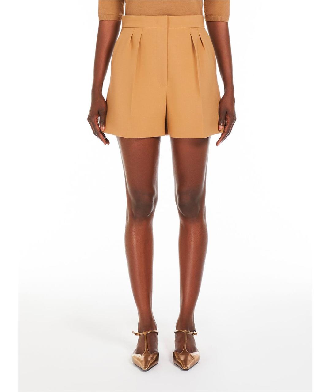 MAX MARA Оранжевое шерстяные шорты, фото 3