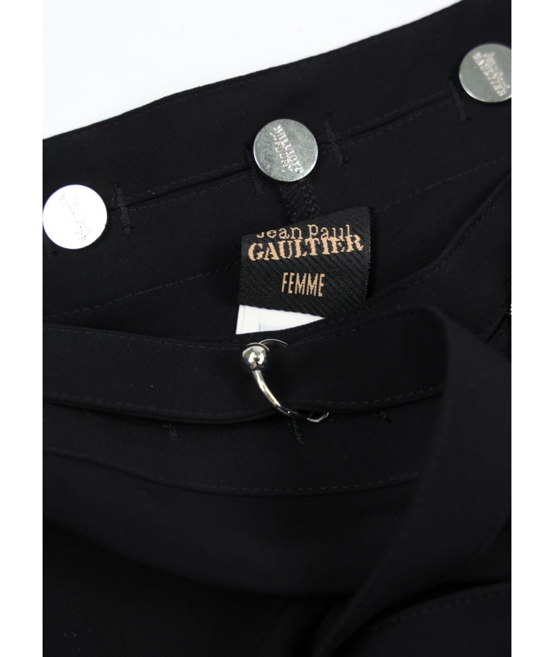 JEAN PAUL GAULTIER Черные полиэстеровые брюки широкие, фото 3