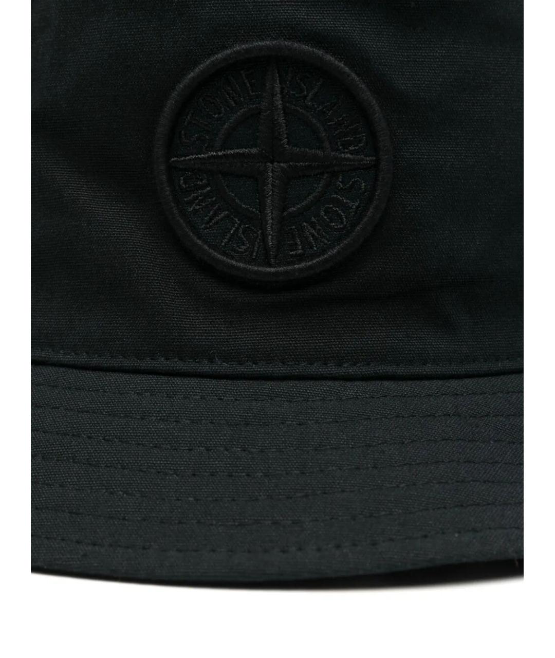 STONE ISLAND Черная хлопковая шапка, фото 2