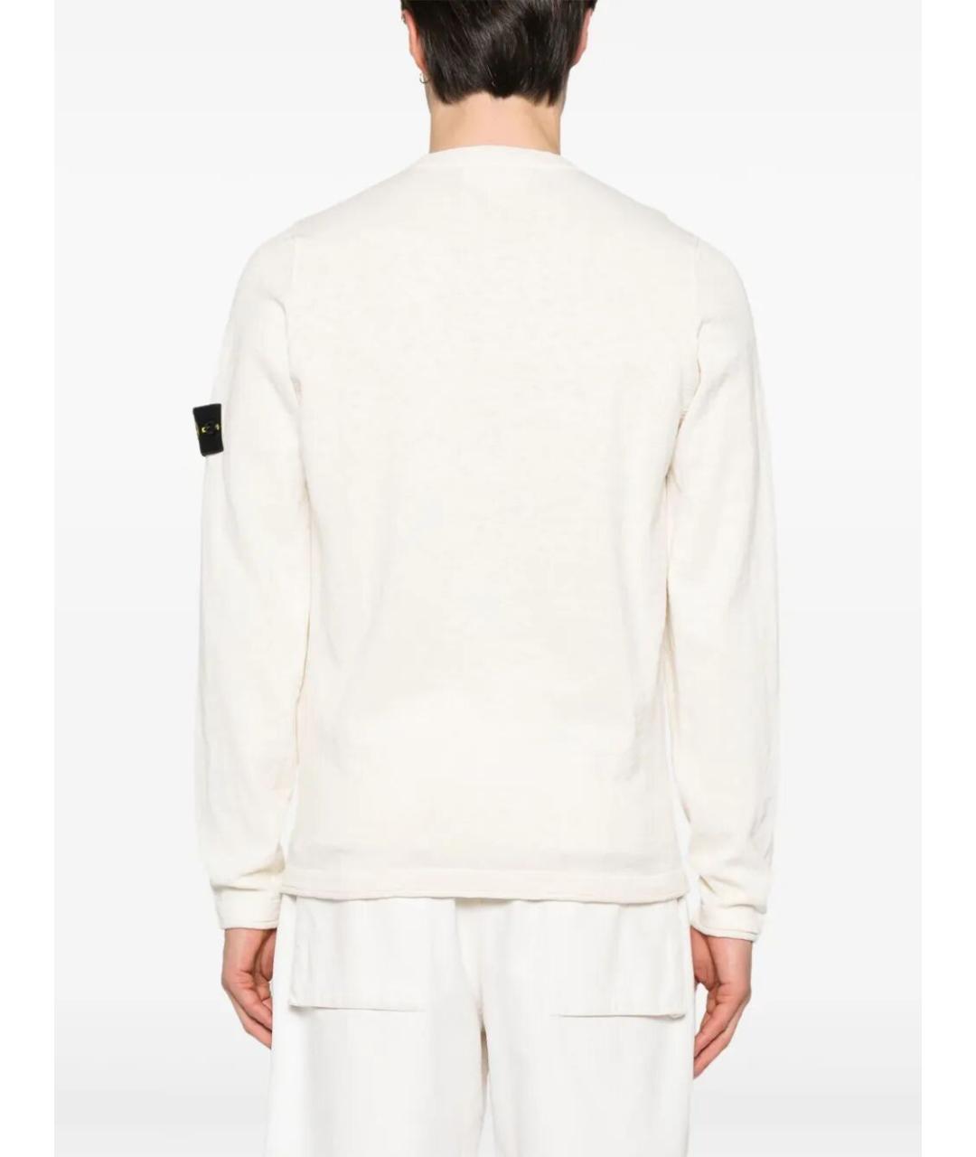 STONE ISLAND Бежевый хлопковый джемпер / свитер, фото 3