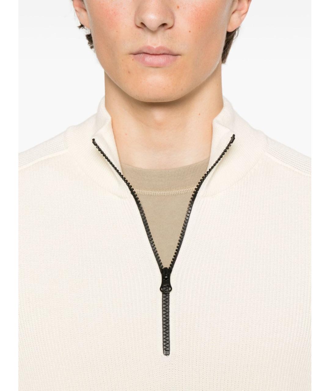 STONE ISLAND Бежевый хлопковый джемпер / свитер, фото 4
