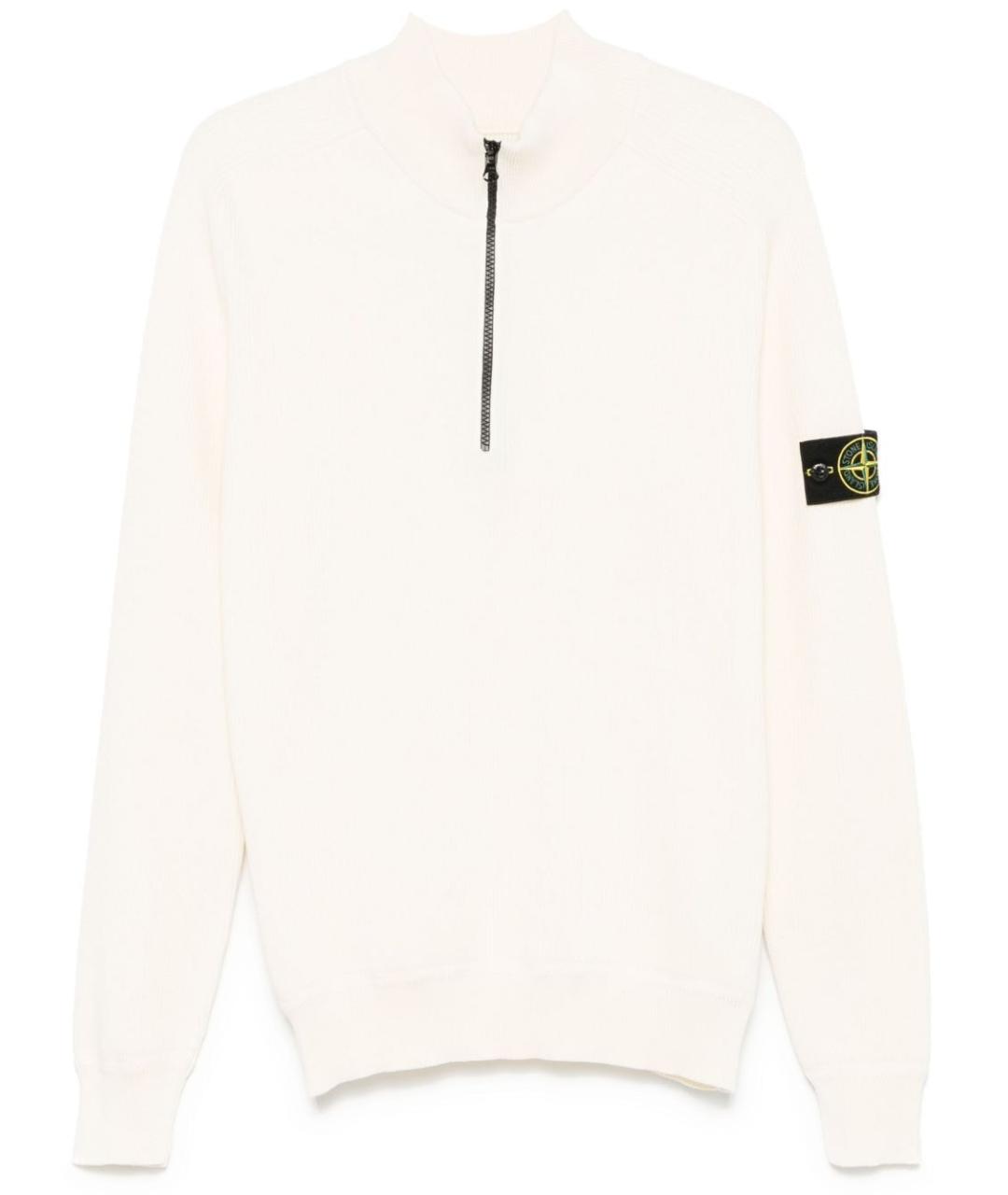 STONE ISLAND Бежевый хлопковый джемпер / свитер, фото 1
